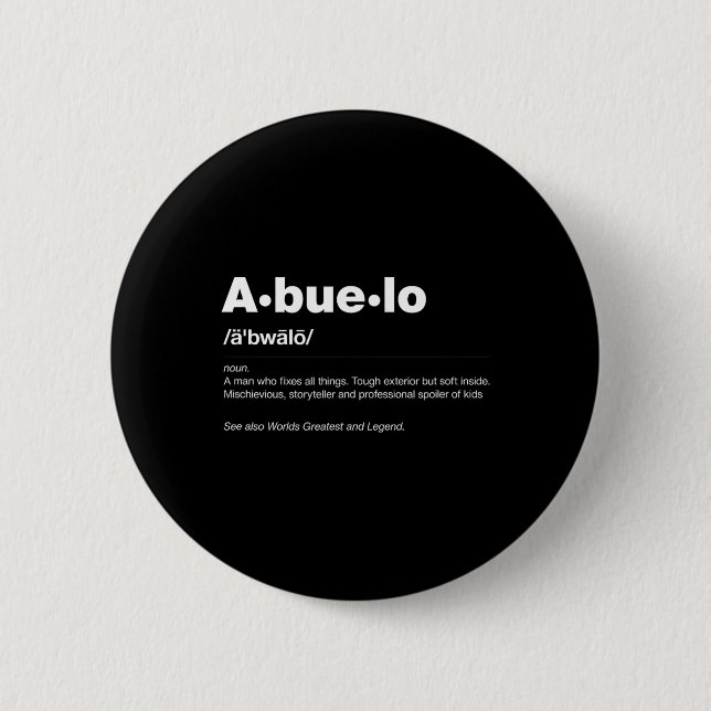 Wörterbuchdefinitionsfahne Tagesgeschenk Opa Abu Button (Vorderseite)