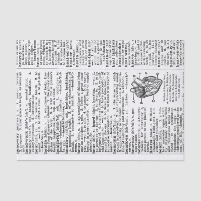 Wörterbuchseite Seidenpapier (Vorderseite)