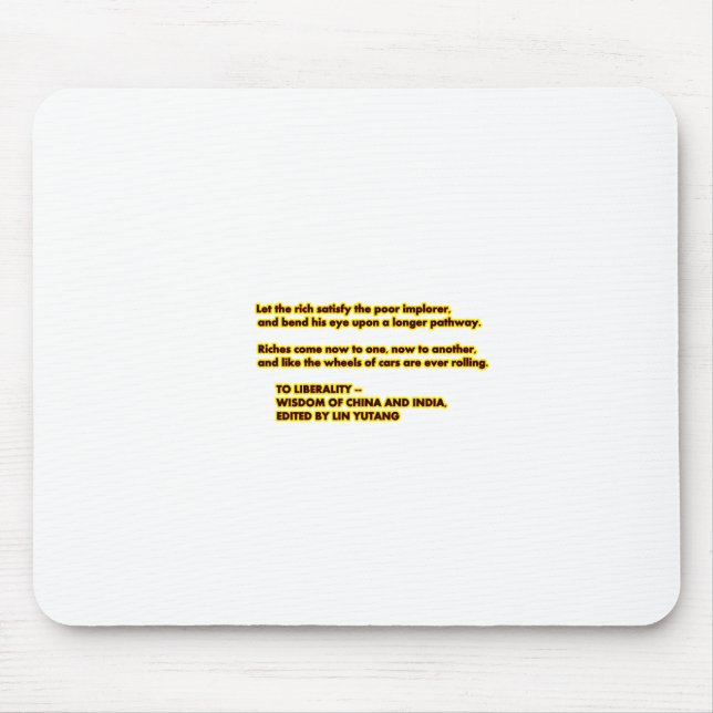 Wörtern zu den LIBERALITÄT Gelb-Red2, zum durch Mousepad (Vorne)