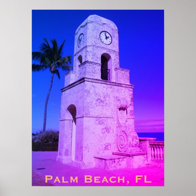 Worth Avenue Clock Tower - Palm Beach, FL Poster (Vorne)