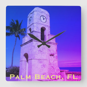 Worth Avenue Clock Tower - Palm Beach, Florida Quadratische Wanduhr