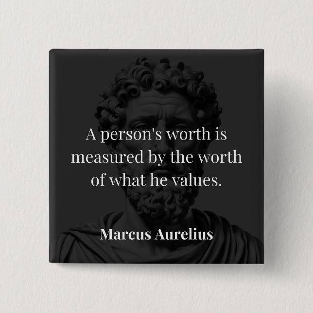 Worth definieren: Marcus Aurelius auf Werten Button (Vorderseite)