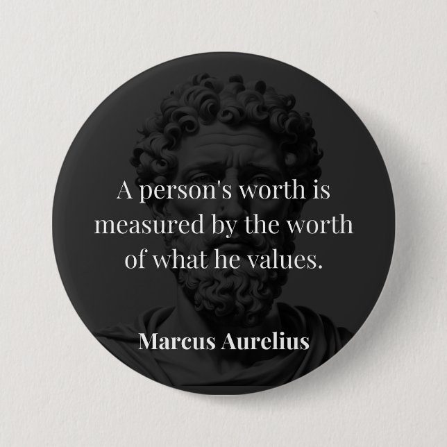 Worth definieren: Marcus Aurelius auf Werten Button (Vorderseite)