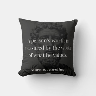Worth definieren: Marcus Aurelius auf Werten Kissen
