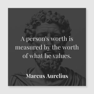 Worth definieren: Marcus Aurelius auf Werten Magnetkarte
