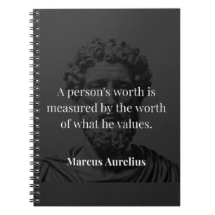 Worth definieren: Marcus Aurelius auf Werten Notizblock