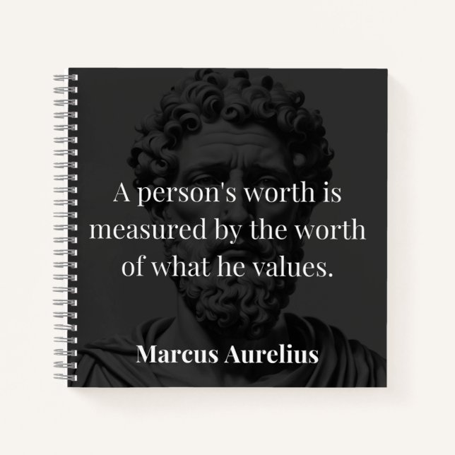 Worth definieren: Marcus Aurelius auf Werten Notizbuch (Vorderseite)