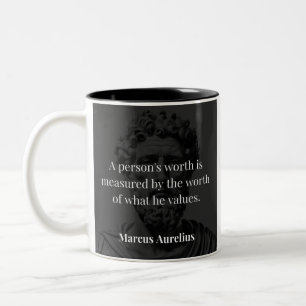 Worth definieren: Marcus Aurelius auf Werten Zweifarbige Tasse