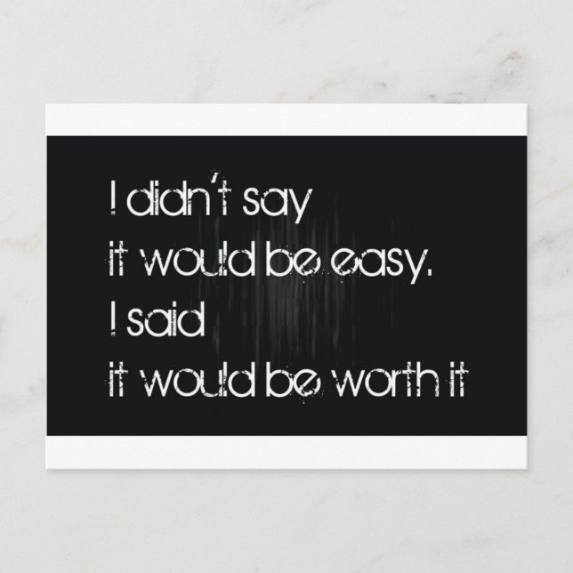 Worth It Postkarte (Vorderseite)