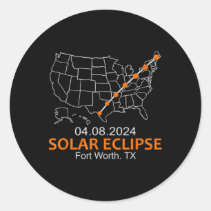 Worth Texas 2024 Total Solar Eclipse Runder Aufkleber