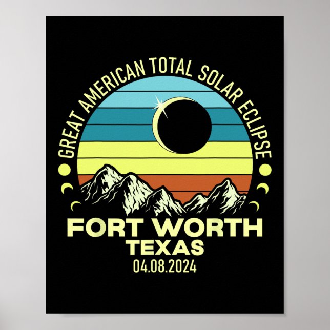 Worth Texas Total Solar Eclipse 2024 Poster (Vorne)