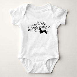 Worth the Long Wait Dachshund Newborn Gift Baby Bo Strampler
