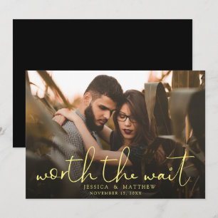 Worth the Wait Hochzeitsfoto-Script Modern Overlay Save The Date
