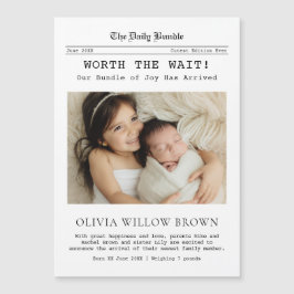 Worth the Wait, Newspaper Newborn Magnetic Card Magnetkarte
