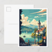 Worthersee Austria Vintage Illustration