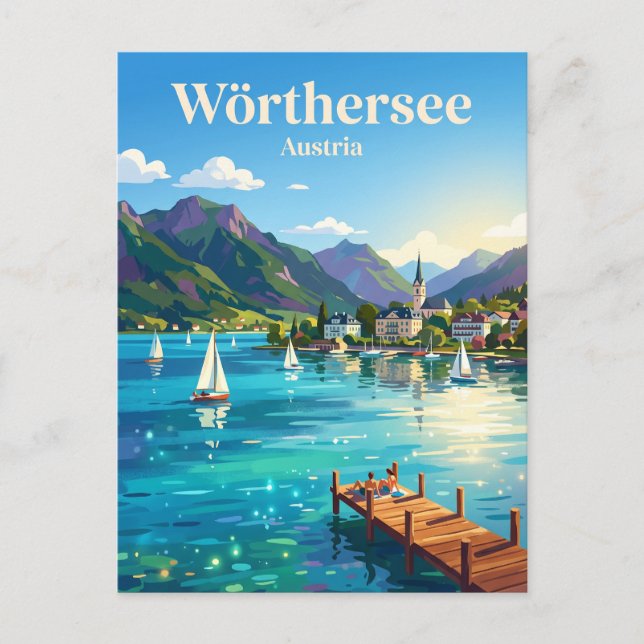 Wörthersee Österreich Postkarte (Vorderseite)