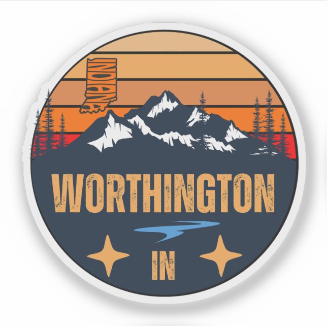 Worthington, Indiana Aufkleber (Vorderseite)