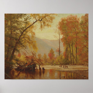 Worthington Whittredge - Herbst im Delaware Poster