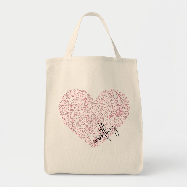 Worthy Heart Tote Bag Tragetasche (Vorne)