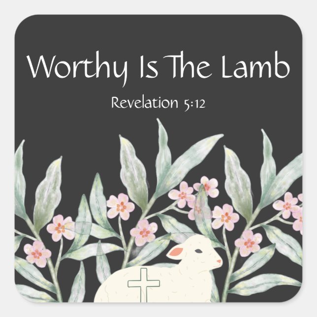 Worthy Is The Lamb Double-Sided Square Keychain Quadratischer Aufkleber (Vorderseite)