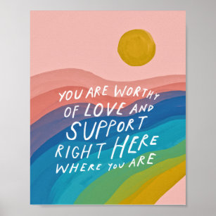 Worthy of love & support - therapist office  poste poster