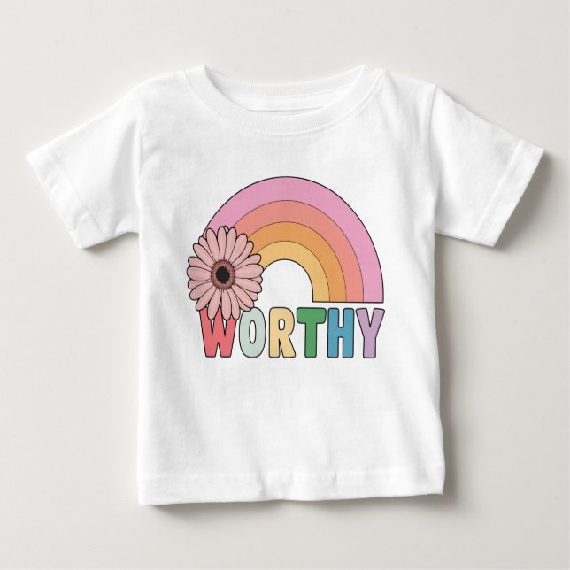 Worthy Rainbow Bloom Baby T-shirt (Vorderseite)