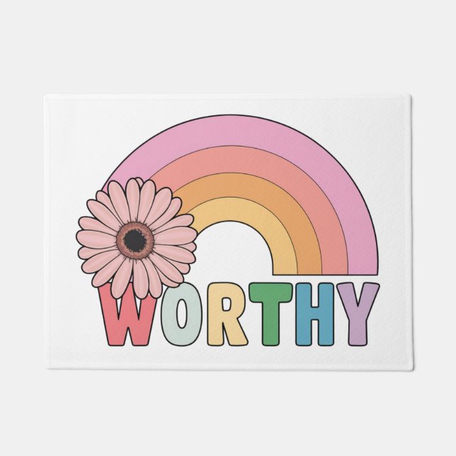 Worthy Rainbow Bloom Fußmatte (Vorderseite)