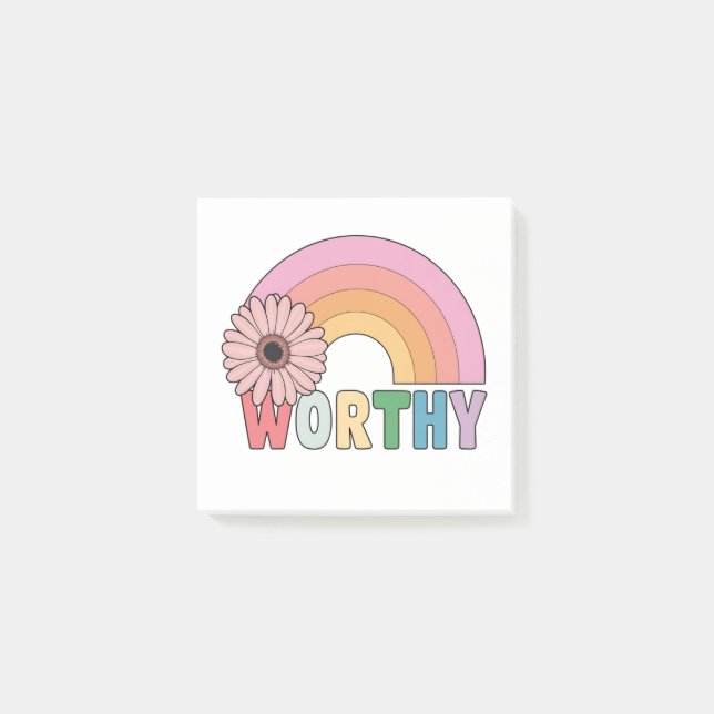 Worthy Rainbow Bloom Post-it Klebezettel (Vorderseite)