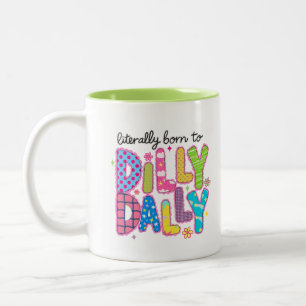 Wörtlich geboren um zu bummeln Lustiger farbenfroh Zweifarbige Tasse