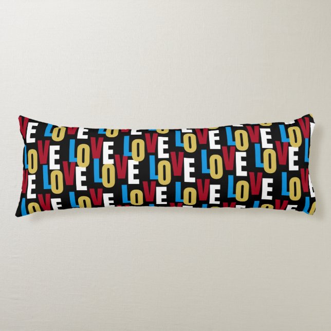 Wortmuster der Liebe Seitenschläferkissen (Vorderseite)