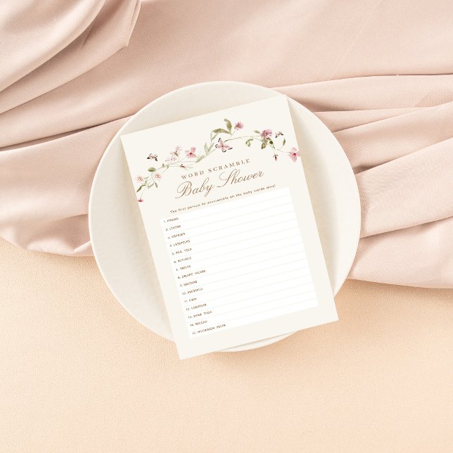 Wortspiele-Kinderduschenspiel Bunny Pink Floral (Von Creator hochgeladen)