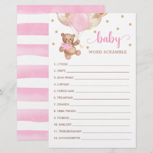 Wortverdrehspiel für den Teddybär auf der Babypart