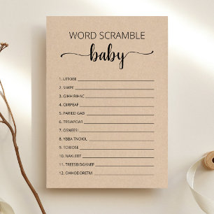 Wortverwirrung Baby Spiel Baby Shower Party Karte
