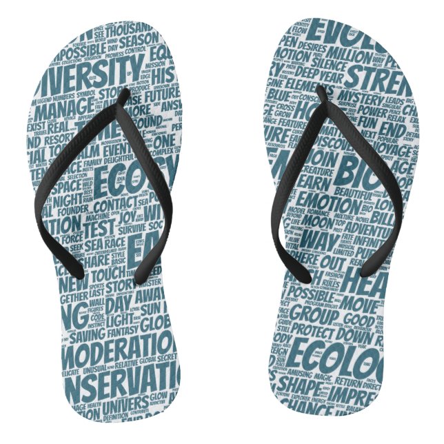 Wortwolke Text Modell Biodiversität Flip Flops (Fußbett)