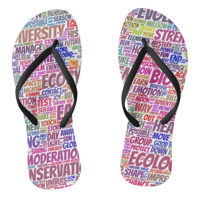 Wortwolke Text Modell Biodiversität Flip Flops (Fußbett)