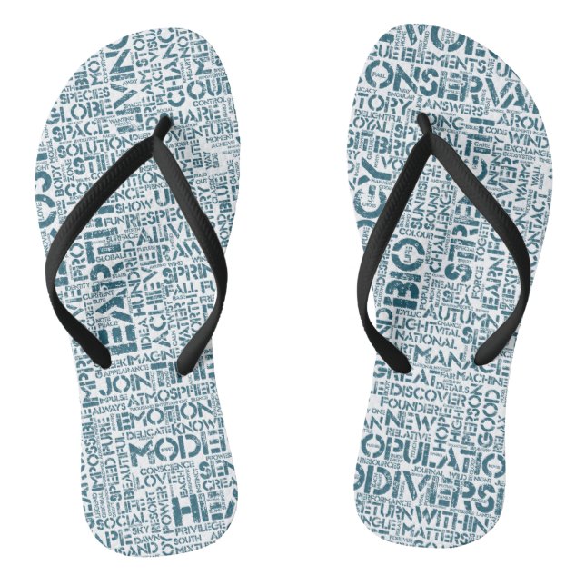 Wortwolke Text Motiv Biodiversität Flip Flops (Fußbett)