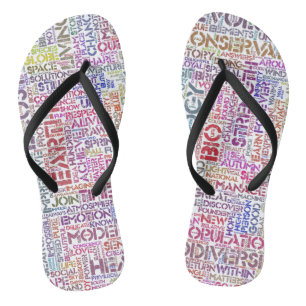 Wortwolke Text Motiv Biodiversität Flip Flops