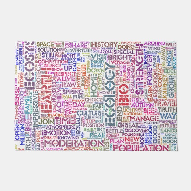 Wortwolke Text Motiv Biodiversität Fußmatte (Vorderseite)