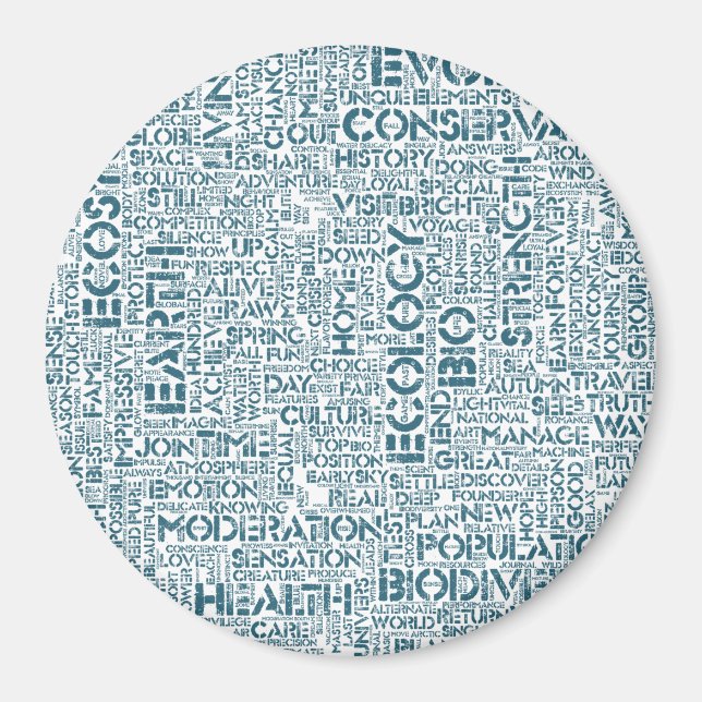 Wortwolke Text Motiv Biodiversität Magnet (Vorne)