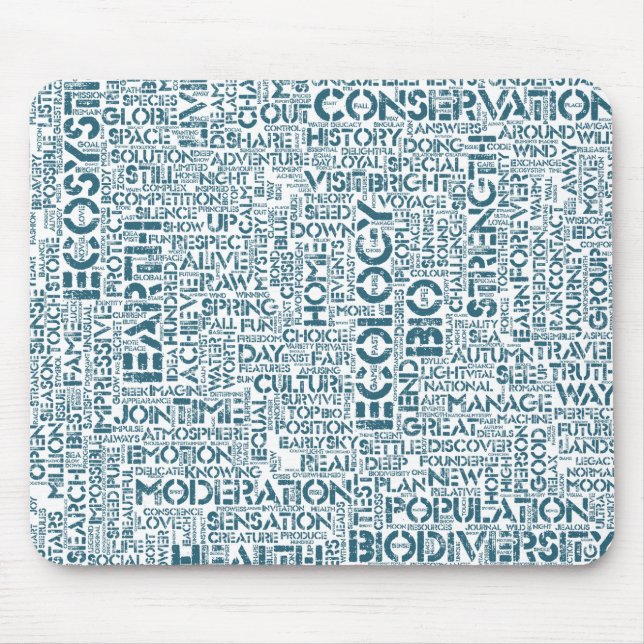 Wortwolke Text Motiv Biodiversität Mousepad (Vorne)