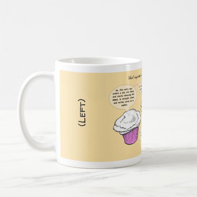 "Worüber Cupcakes sprechen" Tasse (Links)