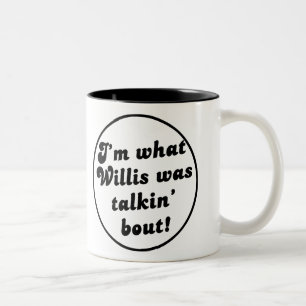 Worüber redest du, Willis? - Vintage-Tasse! Zweifarbige Tasse