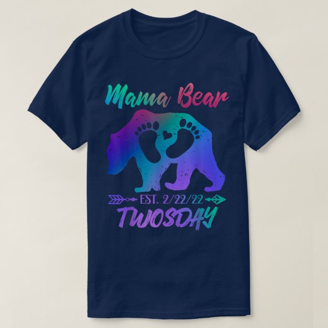 Wosday Mama Mama Bear New Baby Girl Boy Ankündigun T-Shirt (Design vorne)