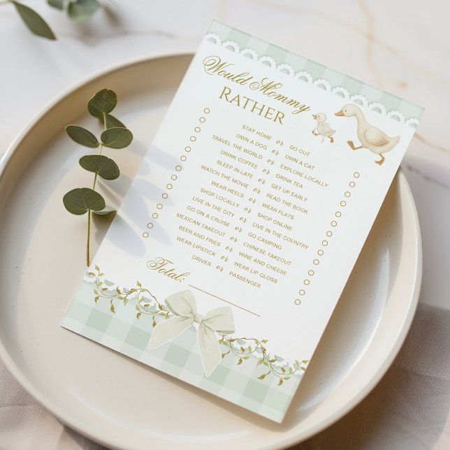 Would Mommy Rather Silly Goose Sage Gingham game (Von Creator hochgeladen)