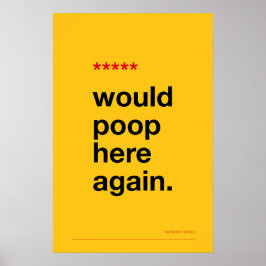 WOULD POOP HERE AGAIN – Funny Bathroom Poster