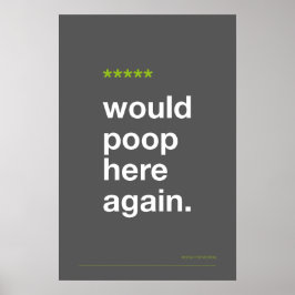 WOULD POOP HERE AGAIN – Funny Bathroom Poster