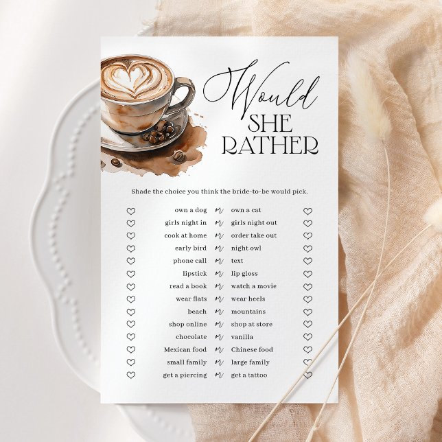 Would She Rather Coffee Bridal Shower Game (Von Creator hochgeladen)