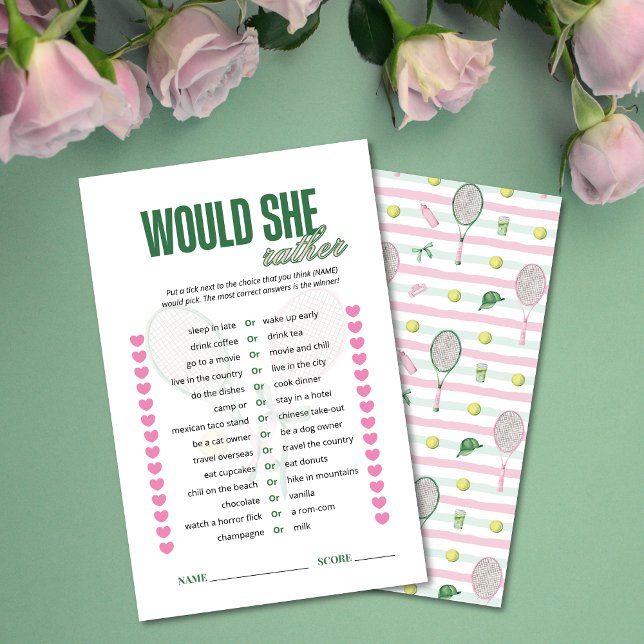 Would She Rather Tennis Bridal Shower Game (Von Creator hochgeladen)