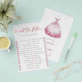Would She Rather Valentine Chic Bridal Shower Game Flyer