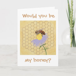 Would you be my honey, Bee Valentine cards Karte
